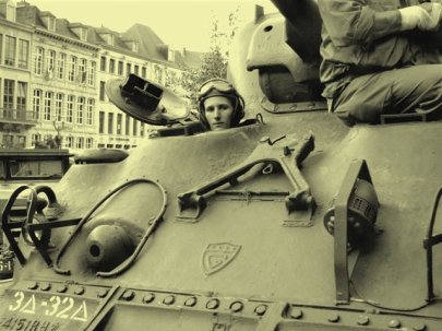 Tanks in towns 2nd Armored Taintignies